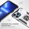 iPhone 14 Ring Armor Case Kickstand tok kihajtható mágneses támasszal ezüst Alphajack - 4. kép