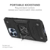 iPhone 14 Pro Ring Armor Case Kickstand tok kihajtható mágneses támasszal fekete Alphajack - 0. kép