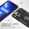 iPhone 14 Pro Ring Armor Case Kickstand tok kihajtható mágneses támasszal fekete Alphajack - 1. kép