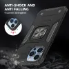 iPhone 14 Pro Ring Armor Case Kickstand tok kihajtható mágneses támasszal fekete Alphajack - 3. kép