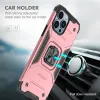 iPhone 14 Pro Ring Armor Case Kickstand tok kihajtható mágneses támasszal rose gold Alphajack - 4. kép