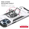 iPhone 14 Pro Max Ring Armor Case Kickstand tok kihajtható mágneses támasszal ezüst Alphajack - 3. kép