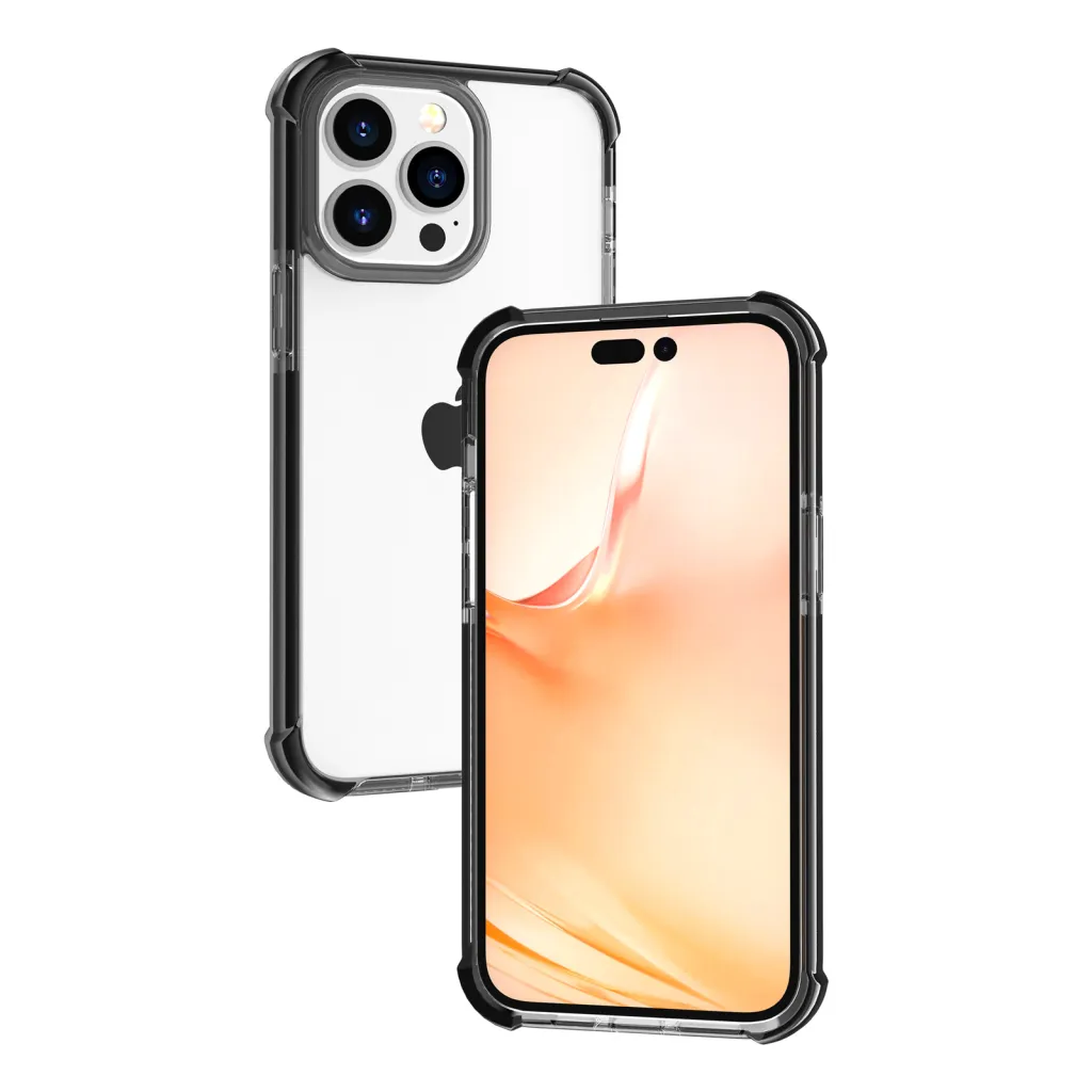 iPhone 14 Pro Max átlátszó TPU tok fekete kerettel Alphajack - 7