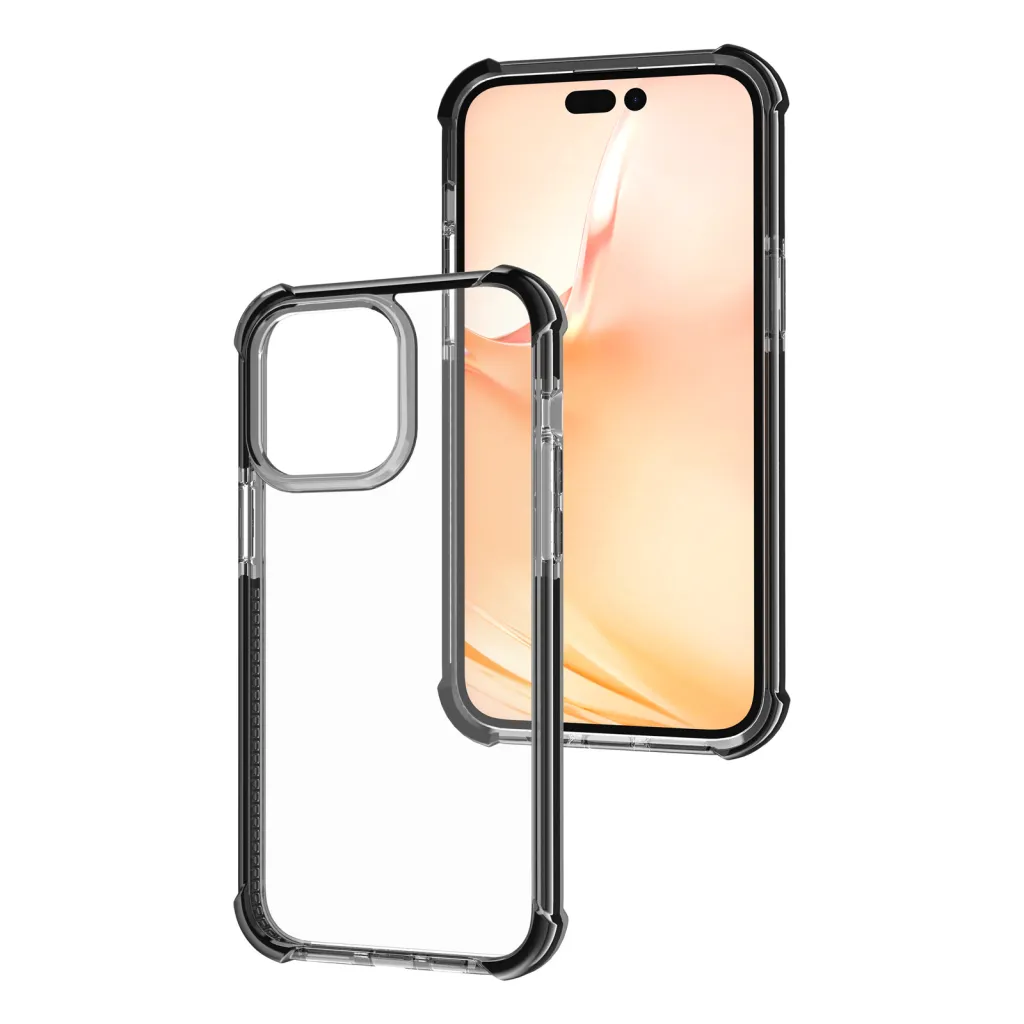 iPhone 14 Pro Max átlátszó TPU tok fekete kerettel Alphajack - 10