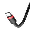 Baseus Cafule Nylon harisnyázott USB-Type C/USB-Type C kábel PD2.0 60W 20V 3A QC3.0 1m fekete/piros - 1. kép