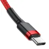 Baseus Cafule Nylon harisnyázott USB-Type C/USB-Type C kábel PD2.0 60W 20V 3A QC3.0 2m piros - 3. kép