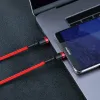 Baseus Cafule Nylon harisnyázott USB-Type C/USB-Type C kábel PD2.0 60W 20V 3A QC3.0 2m piros - 4. kép