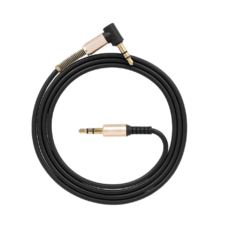 Flat AUX kábel 90 fokban döntött 3.5 mm Jack fekete