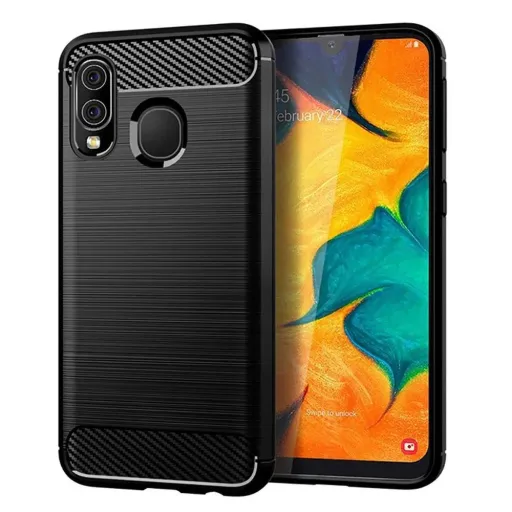 Samsung Galaxy A40 Forcell carbon mintás tok fekete Samsung Galaxy A40 Forcell carbon mintás tok fekete