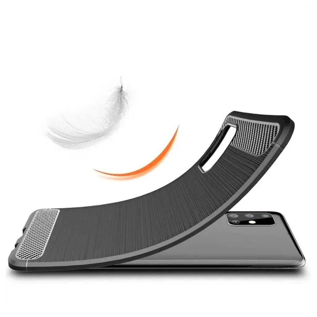 Samsung Galaxy A71 5G Forcell carbon mintás tok fekete - 10