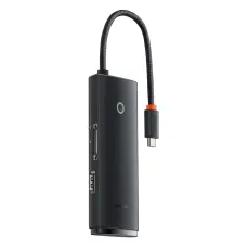 Baseus Adapter HUB - Type C - 2xUSB3.0 + Type C + HDMI 4K + SD + microSD (WKQX050001) fekete