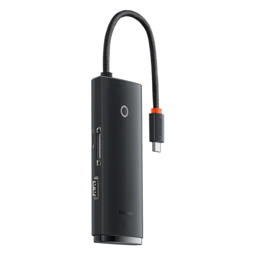 Baseus Adapter HUB - Type C - 2xUSB3.0 + Type C + HDMI 4K + SD + microSD (WKQX050001) fekete