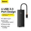Baseus Adapter HUB - Type C - 4xUSB3.0 - 25cm (WKQX030301) fekete - 2. kép