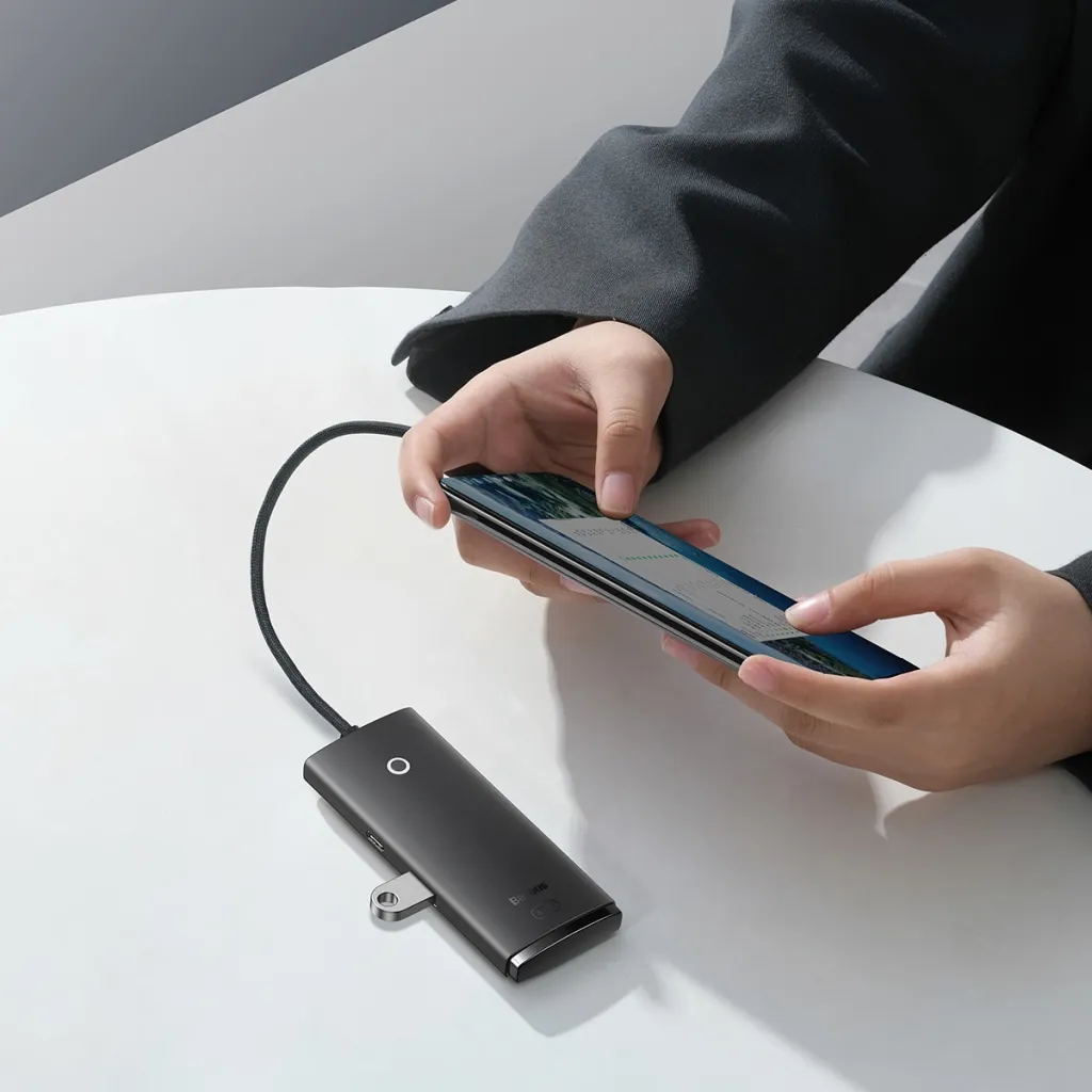 Baseus Adapter HUB - USB - 4xUSB3.0 - 25cm (WKQX030001) fekete - 10