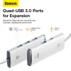 Baseus Adapter HUB - USB - 4xUSB3.0 - 25cm (WKQX030002) fehér - 3. kép