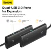 Baseus Adapter HUB - USB - 4xUSB3.0 - 1m (WKQX030101) fekete - 4. kép