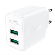 Acefast Töltő Adapter 2 X USB 18W QC 3.0 AFC, FCP fehér  (A33 white)