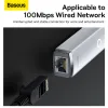 Baseus USB Type C - RJ45 (100 Mbps) átalakító adapter (WKQX000202) fehér - 3. kép