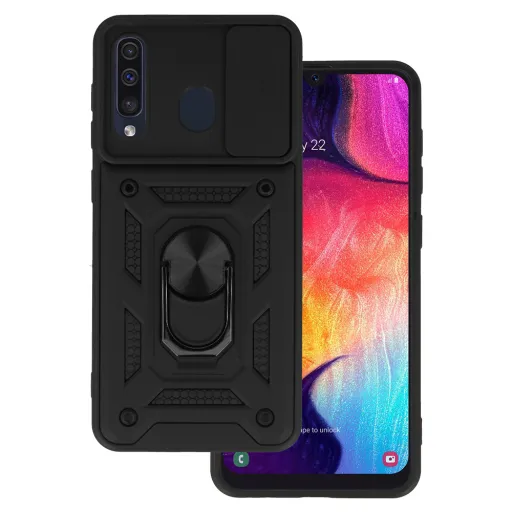 Samsung Galaxy A32 5G Armor tok csúsztatható kamera lencse védővel fekete Samsung Galaxy A32 5G Armor tok csúsztatható kamera lencse védővel fekete