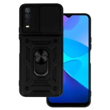 Realme Y11S / Y20S Armor puzdro s posuvným krytom na ochranu objektívu čierne Realme Y11S / Y20S Armor puzdro s posuvným krytom na ochranu objektívu čierne