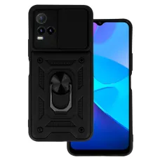 Realme Y21S / Y33S Armor puzdro s posuvným krytom na ochranu objektívu čierne Realme Y21S / Y33S Armor puzdro s posuvným krytom na ochranu objektívu čierne