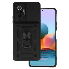 Xiaomi Redmi Note 10 Pro/ Note 10 Pro Max Armor tok csúsztatható kamera lencse védővel fekete