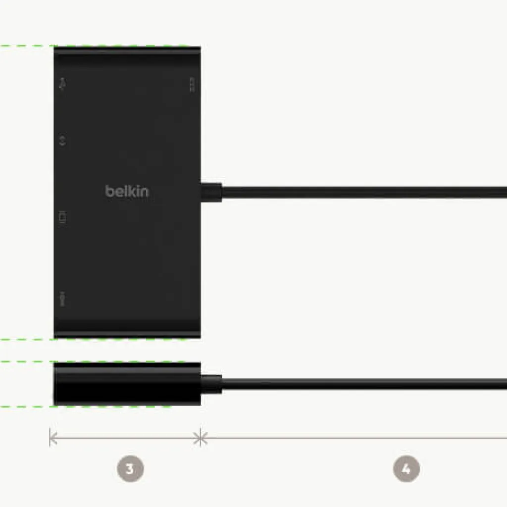 Belkin USB-C Multimédia + töltőadapter, HUB elosztó (ETHERNET - HDMI - VGA - USB-A) (100W PD) fekete (AVC004BTBK) - 11