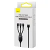 Baseus 3 az 1-ben USB - USB Type C, Lightning, Micro USB kábel 100W 6A 1.2m (CASS030001) fekete - 0. kép