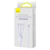 Baseus 3 az 1-ben USB - USB Type C, Lightning, Micro USB kábel 100W 6A 1.2m (CASS030005) lila - 0. kép
