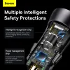 Baseus Golden Contactor Max Autós szivargyújtós töltő USB + Type C - QC PD 60W (CGJM000113) sötétszürke - 1. kép