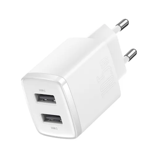 Baseus Compact hálózati töltő 2XUSB - 10.5W (CCXJ010202) fehér