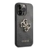 iPhone 14 Pro Guess PU 4G Metal Logo tok szürke (GUHCP14L4GMGGR) - 0. kép