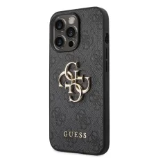 iPhone 14 Pro Guess PU 4G Metal Logo tok szürke (GUHCP14L4GMGGR)