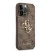 iPhone 14 Pro Guess PU 4G Metal Logo tok barna (GUHCP14L4GMGBR) - 0. kép