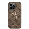 iPhone 14 Pro Guess PU 4G Metal Logo tok barna (GUHCP14L4GMGBR) - 1. kép