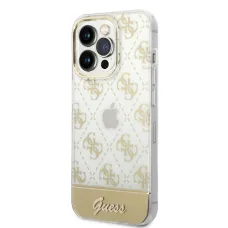 iPhone 14 Pro Guess PC/TPU Peony Glitter Script Logo tok arany (GUHCP14LHG4MHG)