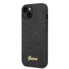 iPhone 14 Guess PC/TPU Glitter Flakes Metal Logo tok fekete (GUHCP14SHGGSHK)