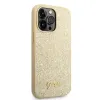 iPhone 14 Pro Guess PC/TPU Glitter Flakes Metal Logo tok arany (GUHCP14LHGGSHD) - 1. kép