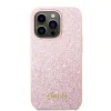 iPhone 14 Pro Max Guess PC/TPU Glitter Flakes Metal Logo tok rózsaszín (GUHCP14XHGGSHP) - 3. kép