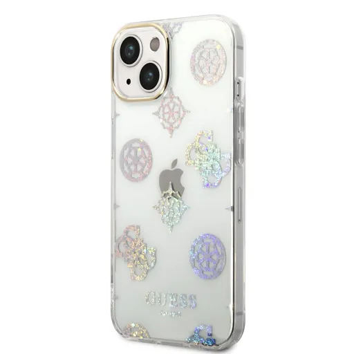 iPhone 14 Plus Guess PC/TPU Peony Glitter tok fehér (GUHCP14MHTPPTH)