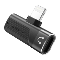 Borofone audio adapter BV14 Lightning - 2x Lightning fekete