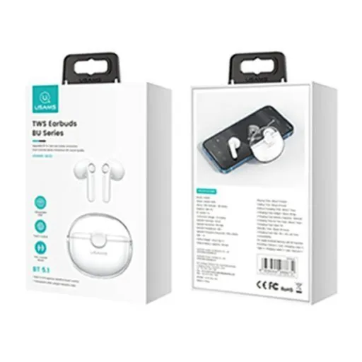 USAMS TWS BU Bluetooth 5.1 vezeték nélküli fülhallgató rózsaszín