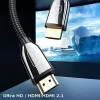 USAMS U67 HDMI-HDMI kábel 2.1 2m 8K Ultra HD fekete (US-SJ497) - 1. kép