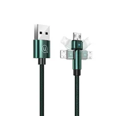 USAMS U60 microUSB töltőkábel forgatható fejjel 2A 1m zöld (US-SJ478)