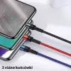 USAMS U26 3 az 1-ben 0.35m 2A gyorstöltésű fonott kábel,  lightning / microUSB / USB-C (US-SJ410) - 3. kép
