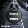 USAMS Mini autós töltő 2xUSB 2.4A fekete (US-CC114) - 1. kép