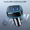 USAMS C24 autós töltő 2xUSB + 1xUSB-C 80W Gyorstöltéssel fehér (US-CC126) - 3. kép