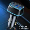 USAMS C24 autós töltő 2xUSB + 1xUSB-C 80W Gyorstöltéssel fehér (US-CC126) - 4. kép