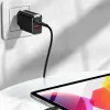 USAMS T35 hálózati töltő adapter 1xUSB-C + 1xUSB 20W PD3.0 + QC3.0 Gyorstöltés fekete (US-CC121) - 1. kép