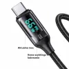 USAMS U78 USB-C gyorstöltő kábel 1,2 m LED kijelzővel 6A fehér (US-SJ544) - 2. kép